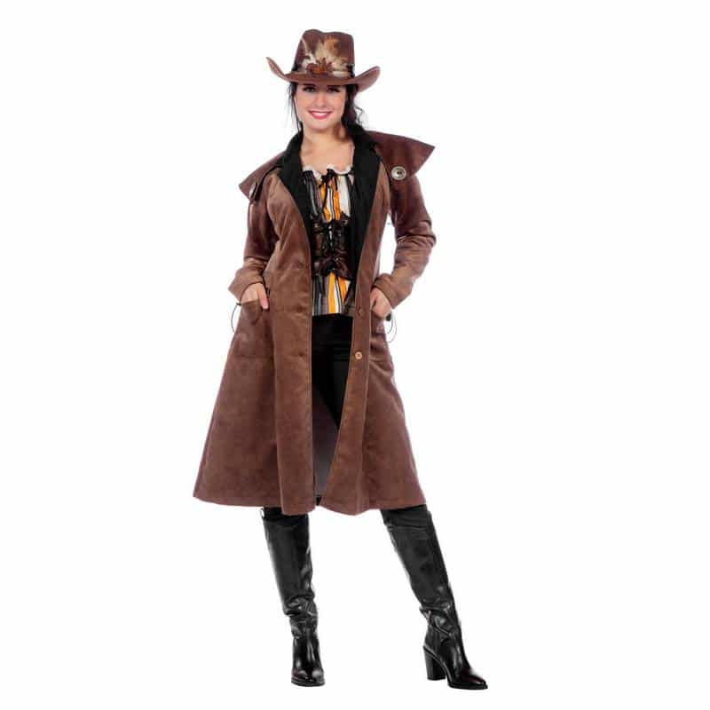 Far Genoplive køre Western Cowgirl Duster Frakke - Halloween Kostume