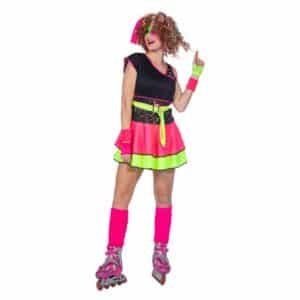 80'er Neon Kjole Kostume