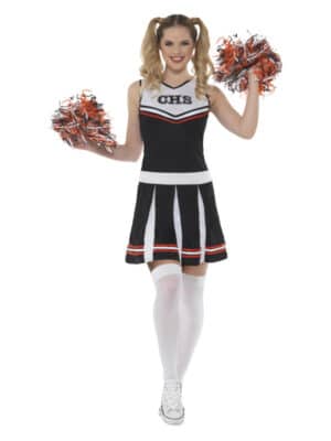 Cheerleader Kostume Sort/Hvid