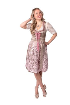 Dirndl Amelia Champagne/Lyserød