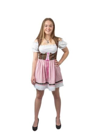 Dirndl Lise Ternet Lyserød