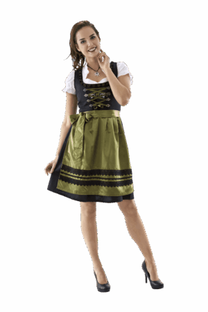 Dirndl Midi Grøn Sort