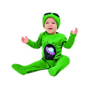 Grøn Alien Babykostume