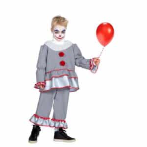 Halloween Klovn Børnekostume Grå