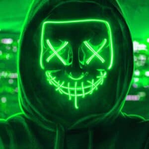 Halloween LED Maske Grøn
