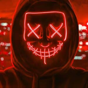 Halloween LED Maske Rød