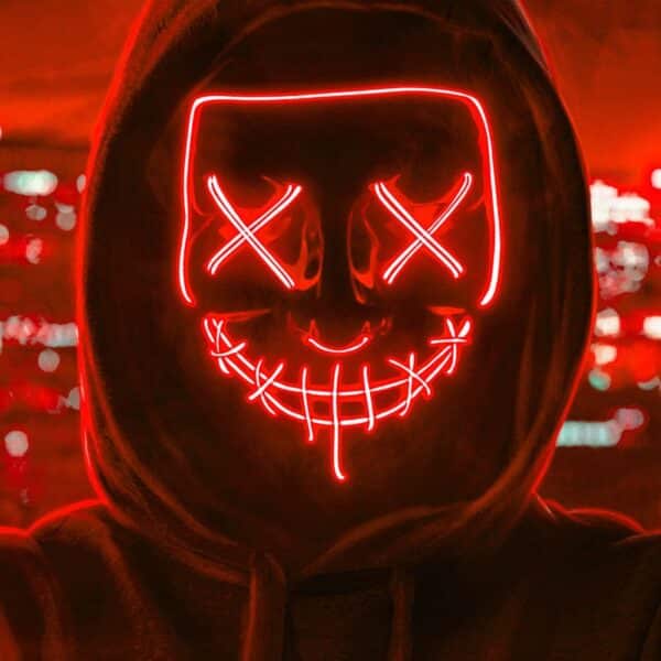 Halloween LED Maske Rød