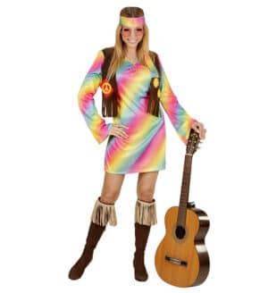 Regnbue Hippie Kostume