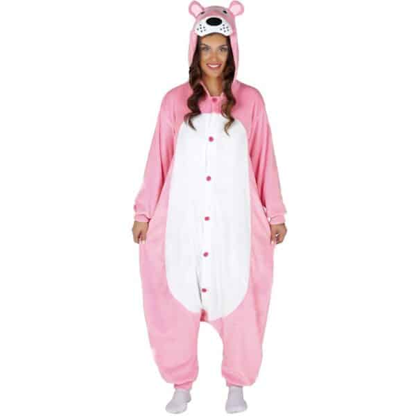 Kat Onesie Kostume Lyserød