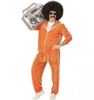 Orange 80'er Joggingtøj Kostume