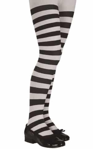 Sort og Hvide Tights børne kostume til halloween