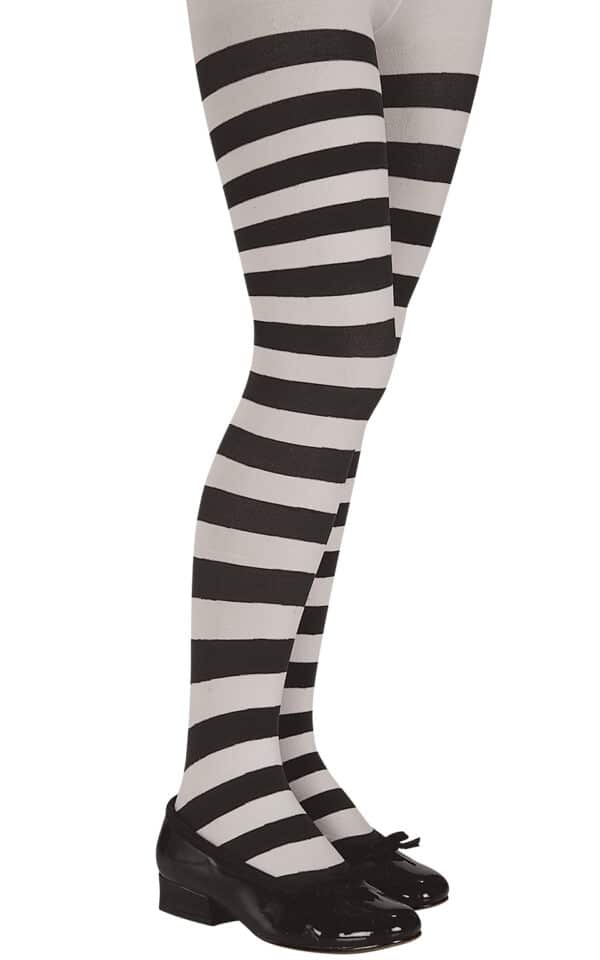 Sort og Hvide Tights børne kostume til halloween