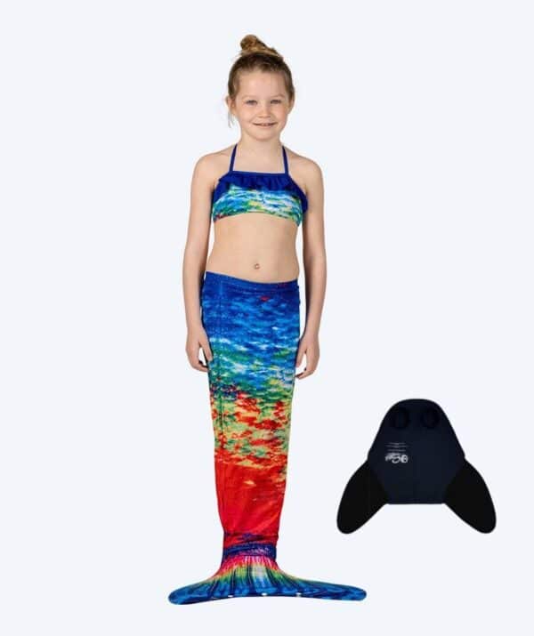 Watery havfruehale til børn - Rainbow Bloom - Havfruehale badetøj - Børn