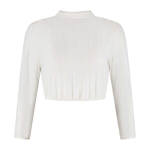 Dirndlbluse Højhalset Hvid