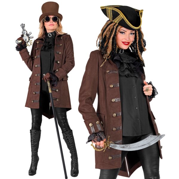 Steampunk Pirat Kaptajn Frakke Kostume