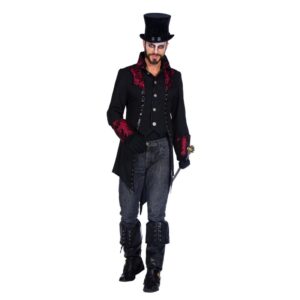 Vampyr Frakke Kostume Sort/Rød
