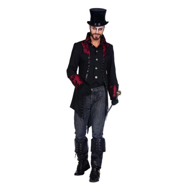Vampyr Frakke Kostume Sort/Rød