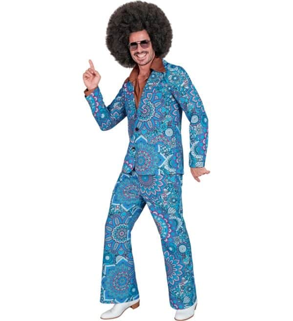 60'er Mandala Jakkesæt Kostume Blå