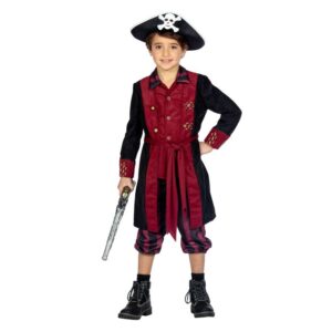 Blodrød Pirat Børnekostume