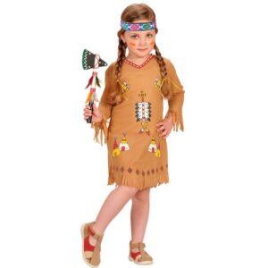 Indianer Pige Børnekostume Brun