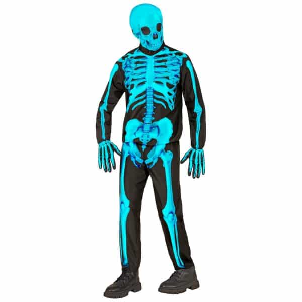 Neon Skelet Børnekostume Turkis