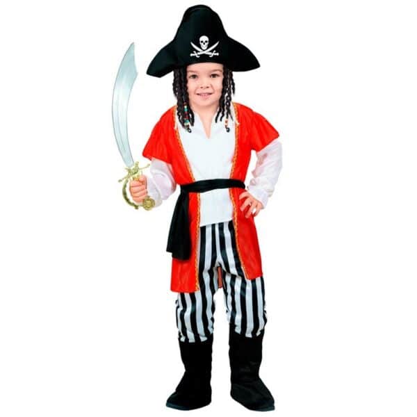 Pirat Børnekostume Rød/Sort