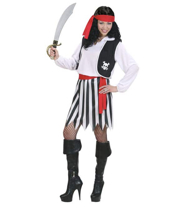 Stribet Sørøver Dame Kostume
