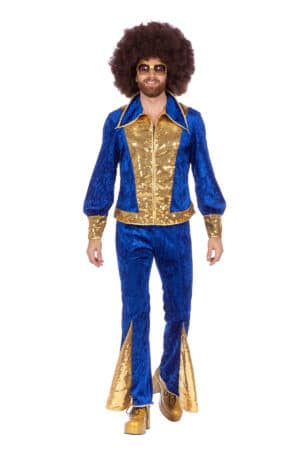 80'er Disco Kostume Blå/Guld