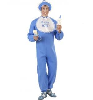 Blå Voksenbaby Kostume