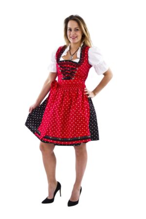 Dirndl Blomster Rød