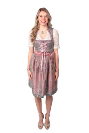 Dirndl Jacquard Grå/Rosa