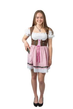 Dirndl Lise Ternet Lyserød