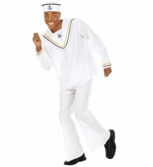 Klassisk Matros Kostume Hvid