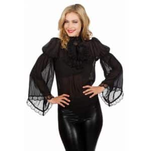 Pirat Gotisk Blondebluse Sort