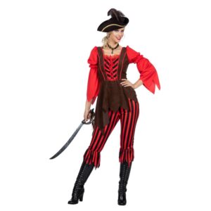 Piratlady Kostume Rød/Brun