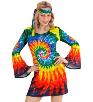 Psykedelisk Hippiekjole Kostume