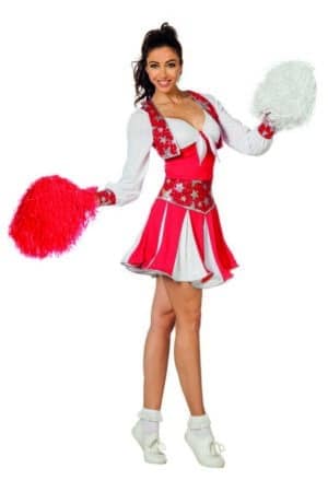 Rød Cheerleader Deluxe Kjole