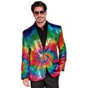 Tie Dye Pailletjakke Regnbue