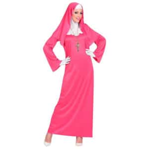 Lyserød Nonne Kostume