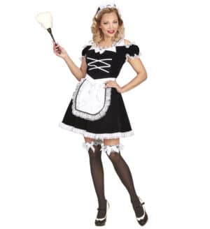 Fransk Stuepige Kostume Sort/Hvid
