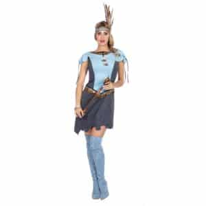 Indianer Prinsesse Kostume Blå