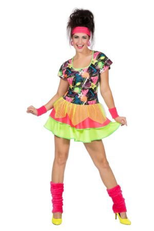 Neon 80'er Kjole Kostume