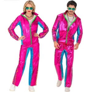 Neon Pink 80'er Træningsdragt Kostume