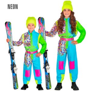 80'er Skidragt Børnekostume Turkis